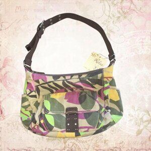 Y2K multicolored canvas shoulder bag